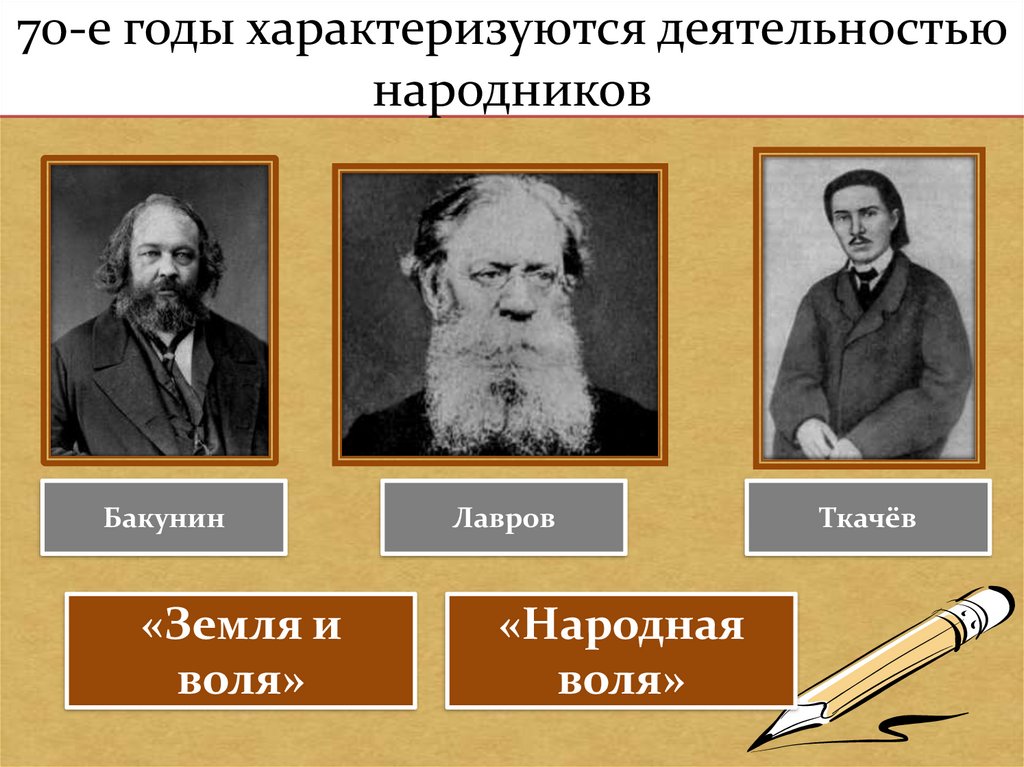 70-е годы характеризуются деятельностью народников