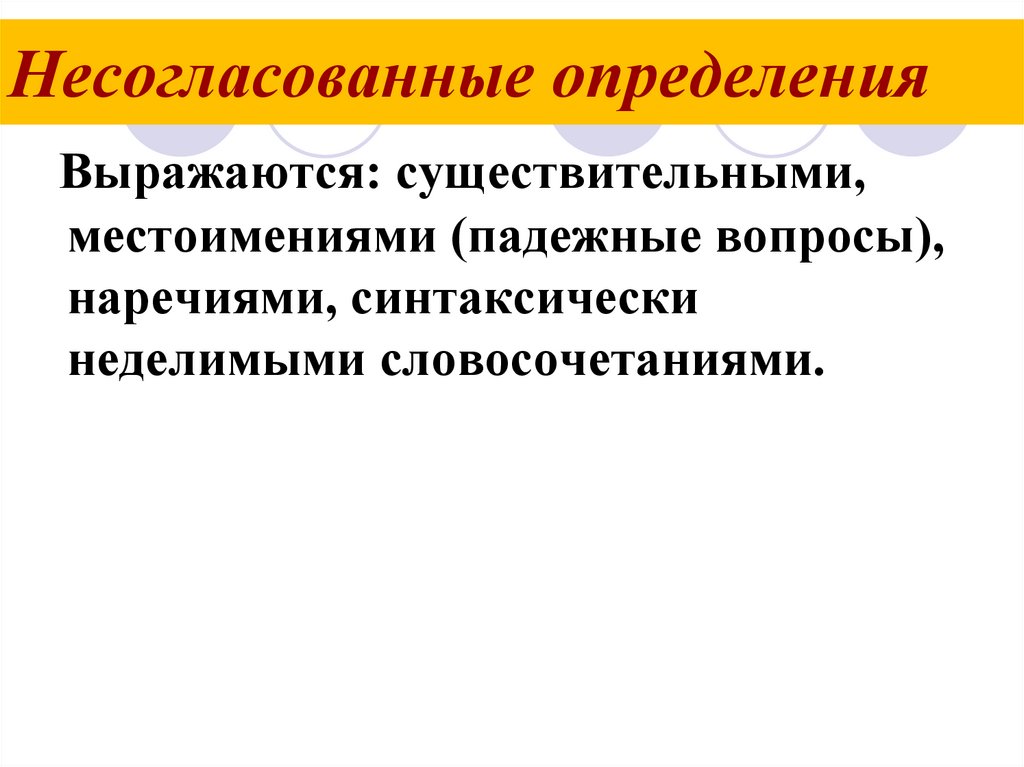 Несогласованные определения