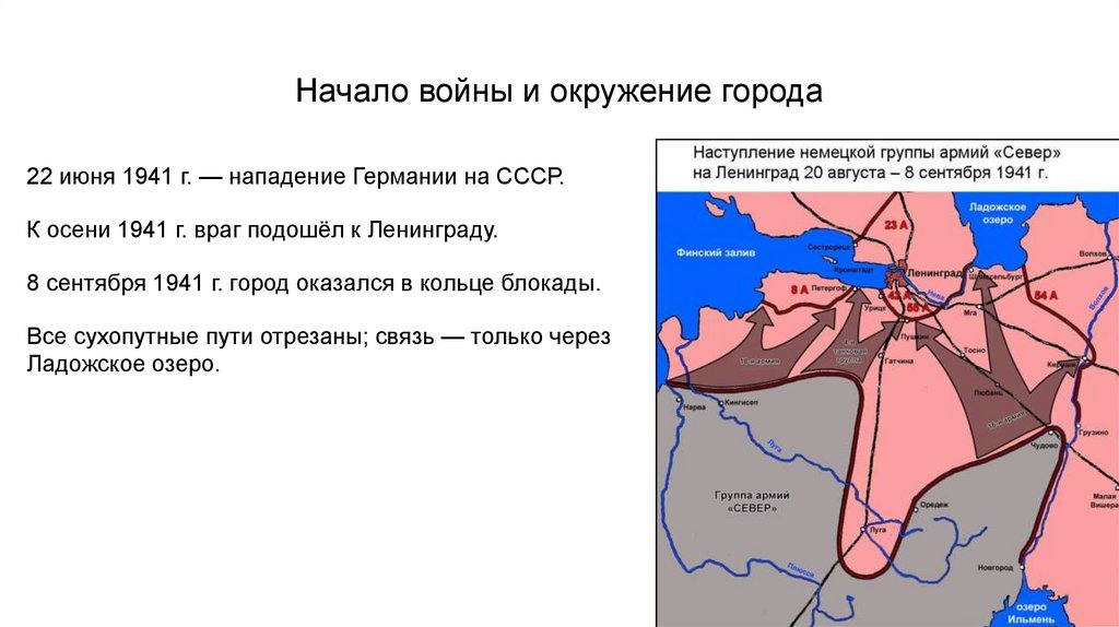Начало войны и окружение города