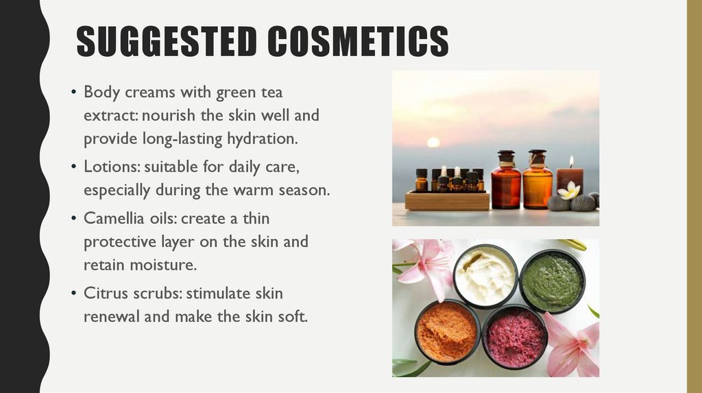 Suggested cosmetics