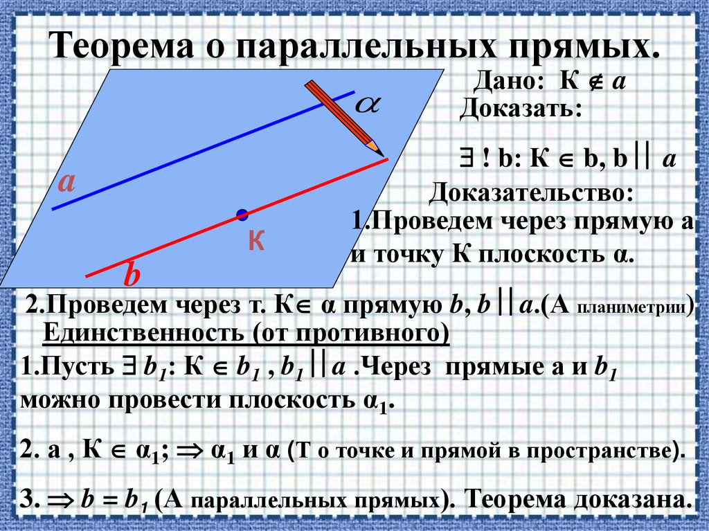 Теорема о параллельных прямых.