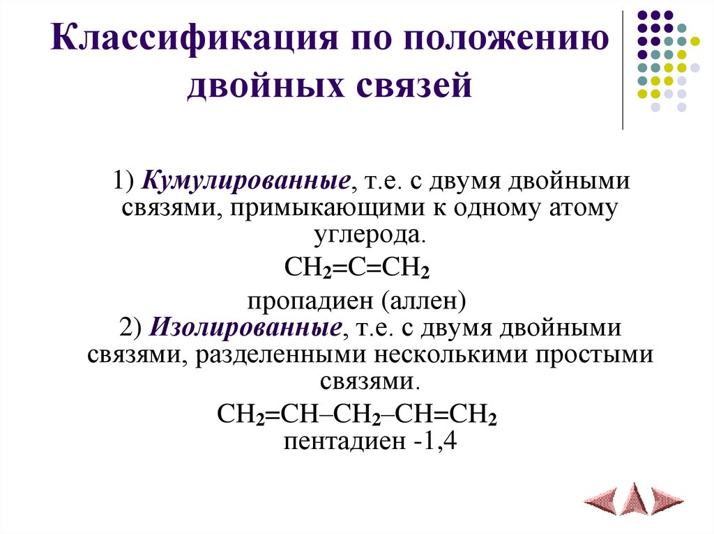 Классификация по положению двойных связей
