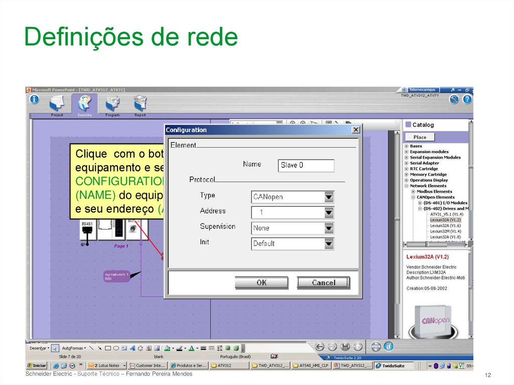 Definições de rede