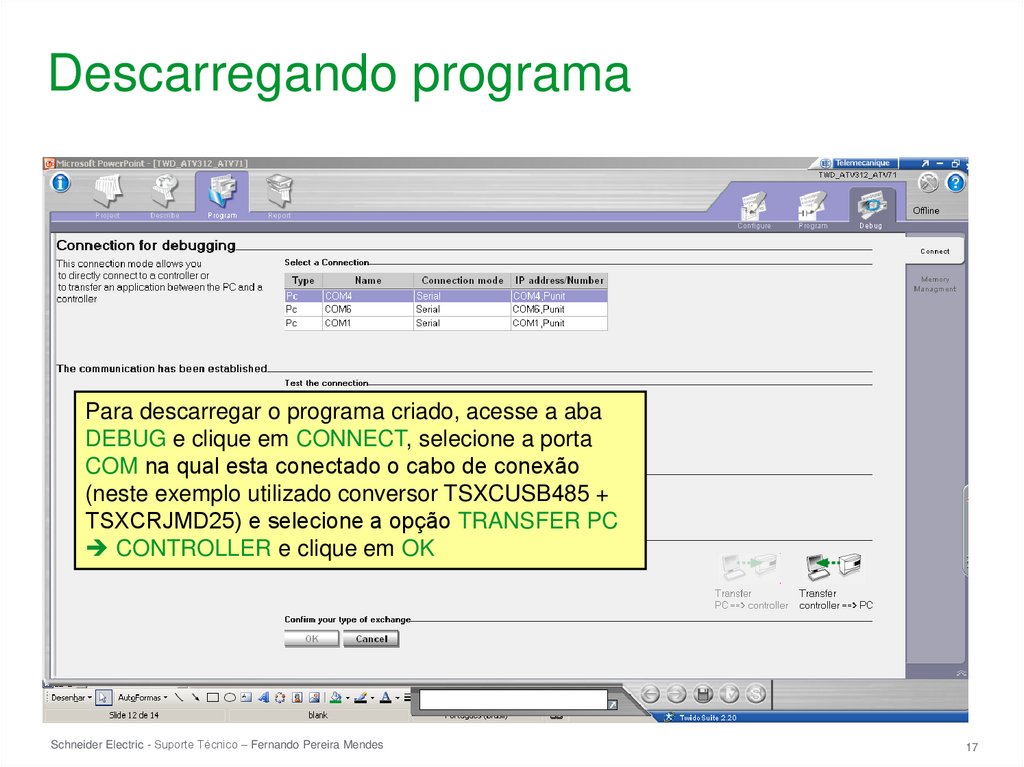 Descarregando programa