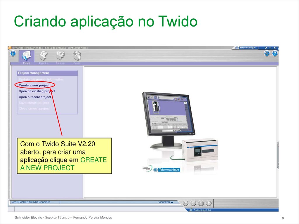 Criando aplicação no Twido