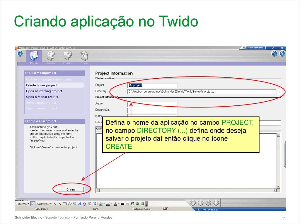 Criando aplicação no Twido