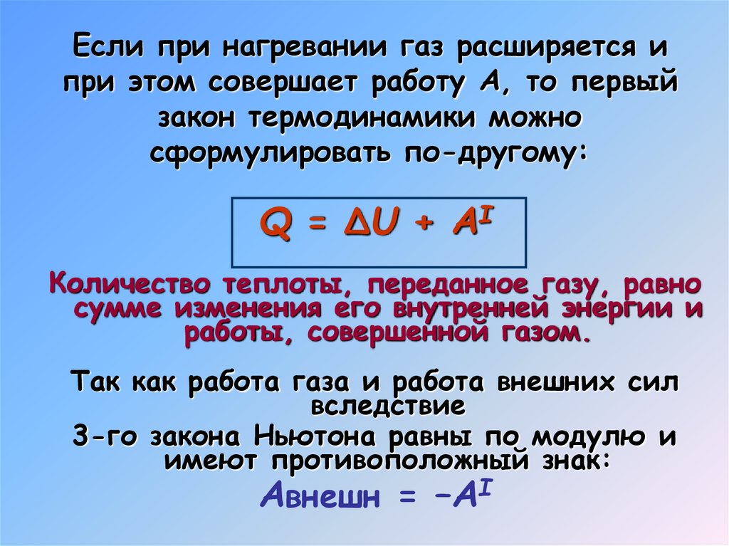 I закон термодинамики