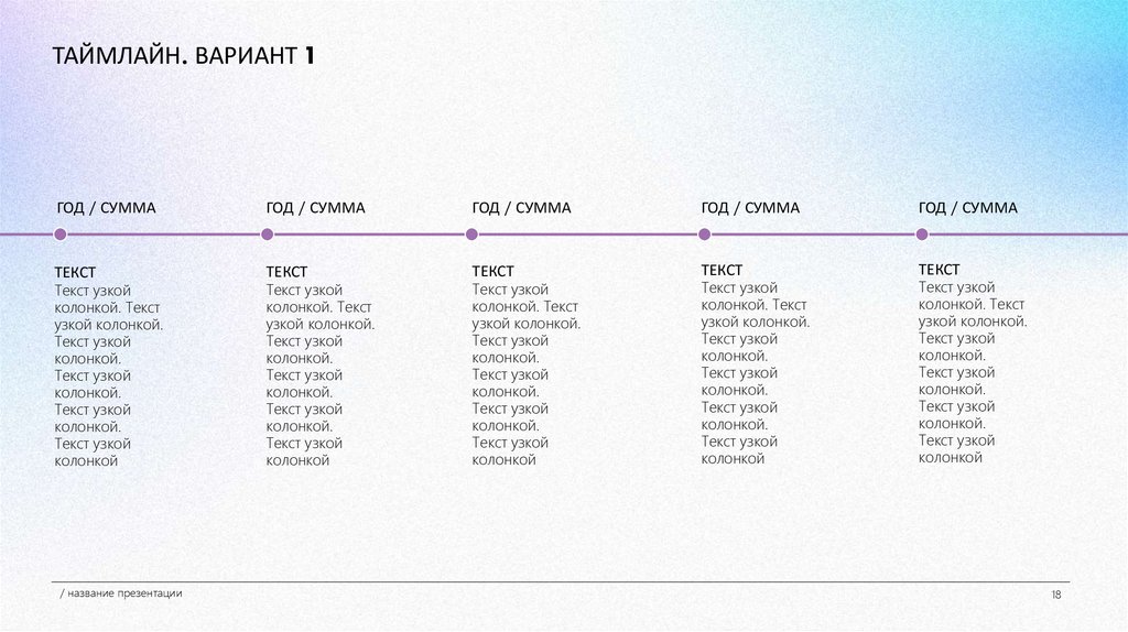 ТАЙМЛАЙН. ВАРИАНТ 1