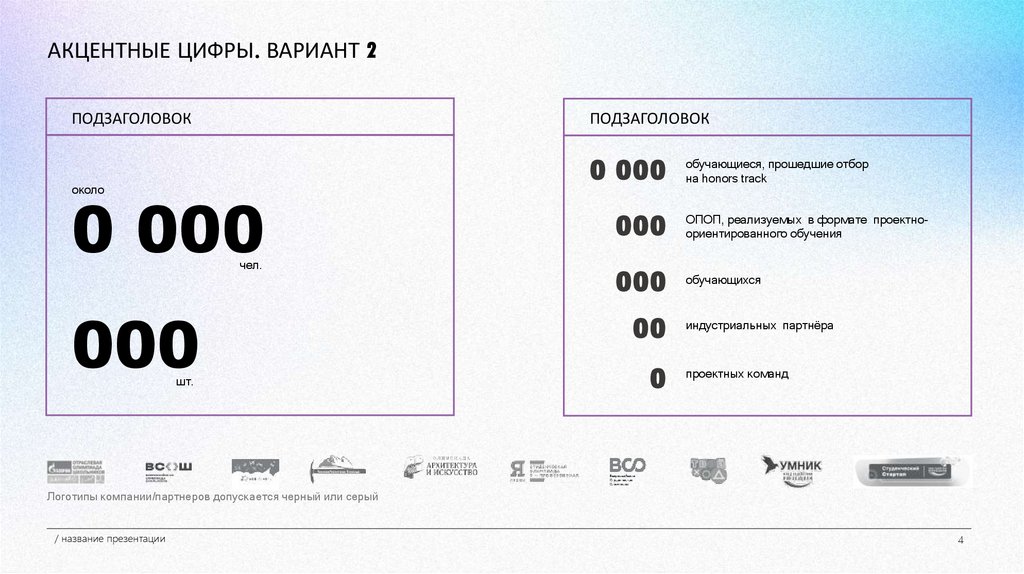 АКЦЕНТНЫЕ ЦИФРЫ. ВАРИАНТ 2