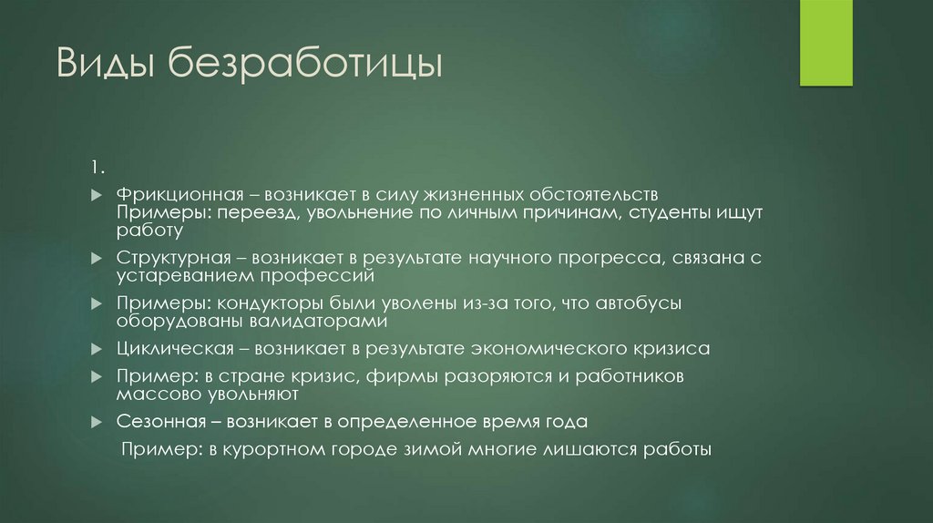 Виды безработицы