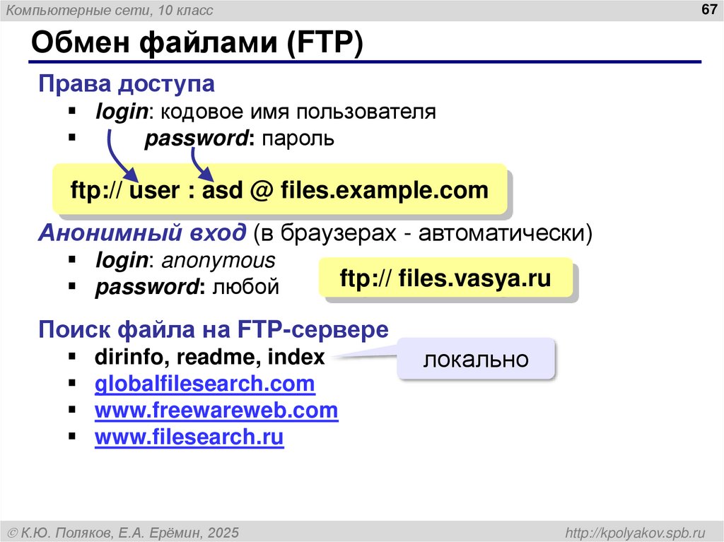 Обмен файлами (FTP)