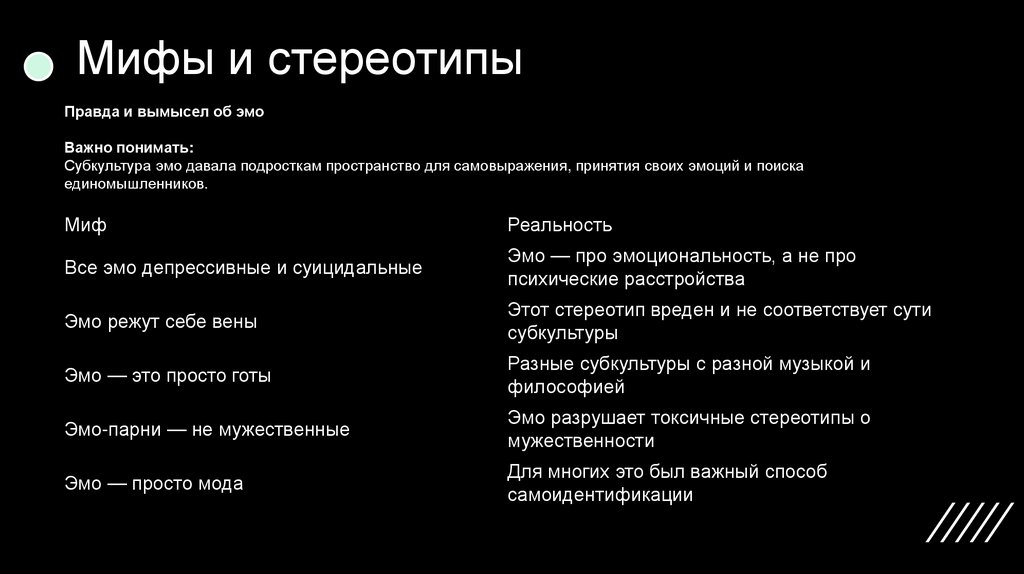 Мифы и стереотипы