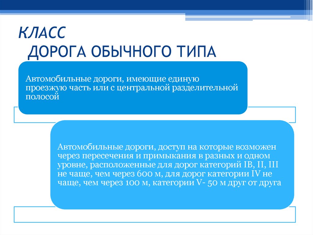 КЛАСС ДОРОГА ОБЫЧНОГО ТИПА