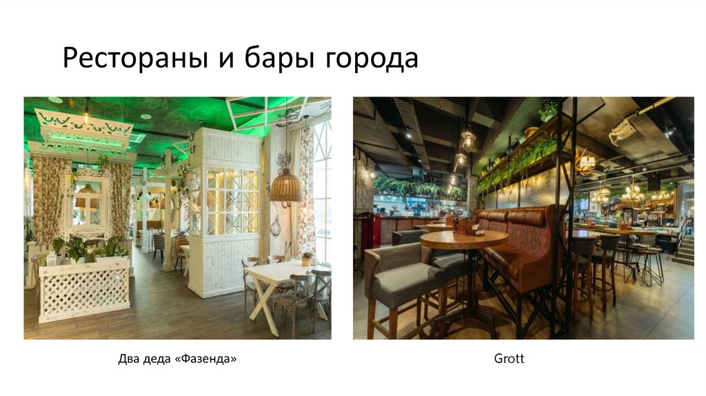 Рестораны и бары города