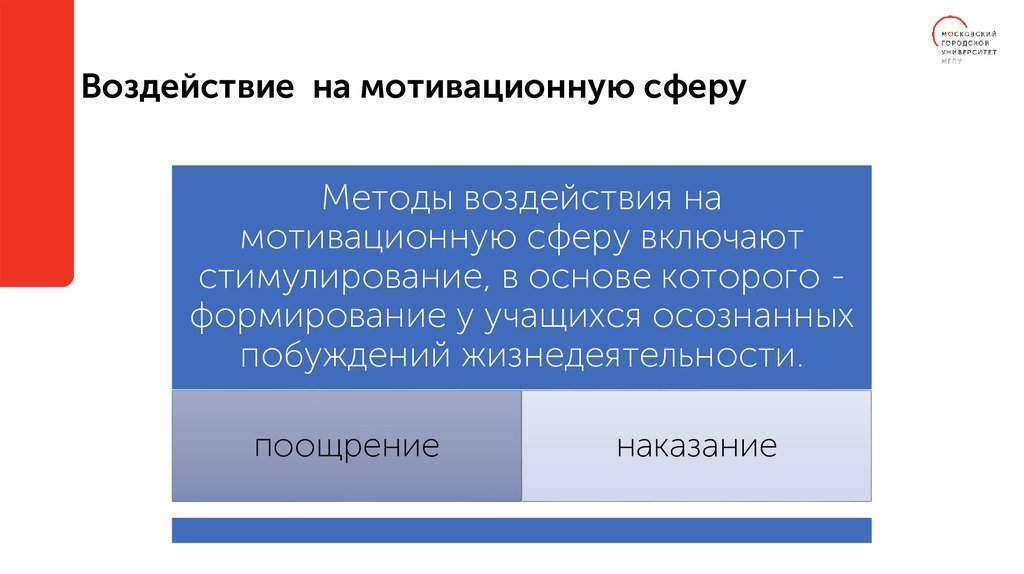 Воздействие на мотивационную сферу