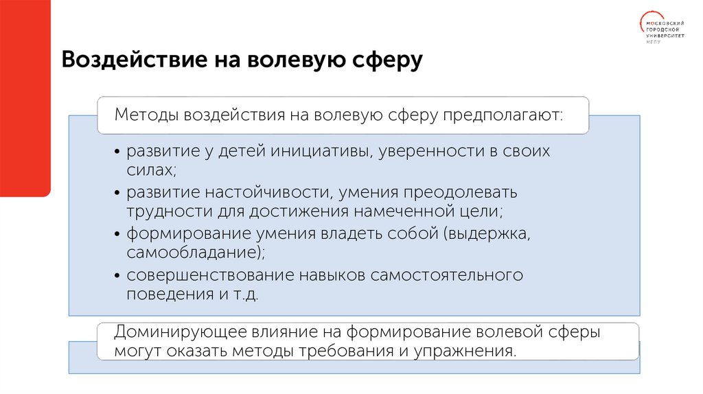 Воздействие на волевую сферу
