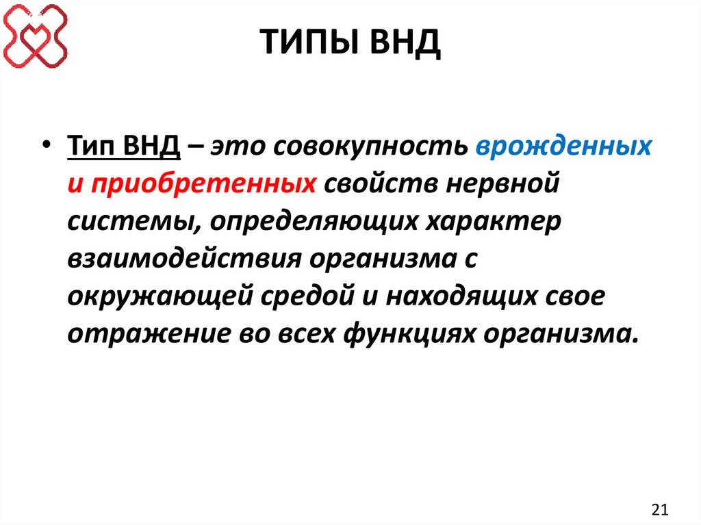 ТИПЫ ВНД