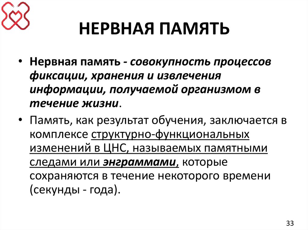 НЕРВНАЯ ПАМЯТЬ