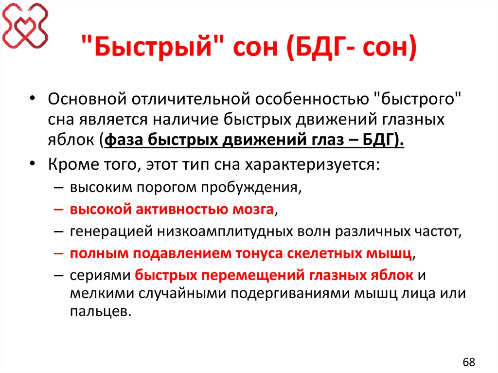 "Быстрый" сон (БДГ- сон)