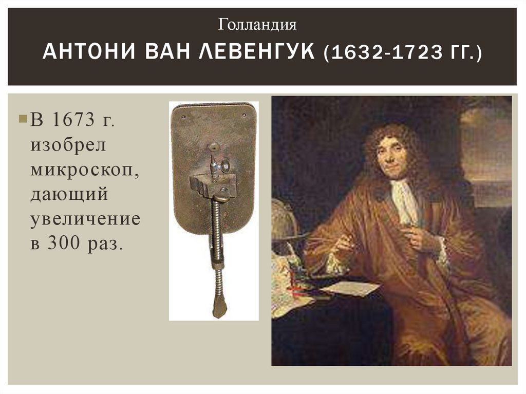 Антони Ван Левенгук (1632-1723 гг.)