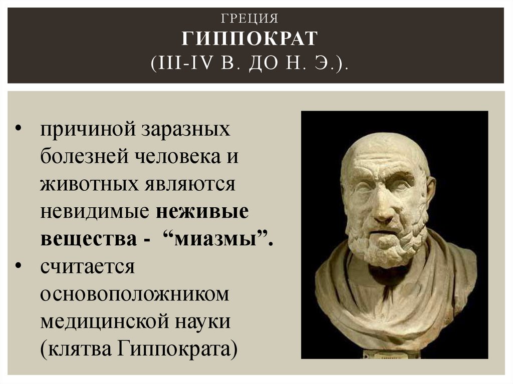 Греция Гиппократ (III-IV в. до н. э.).