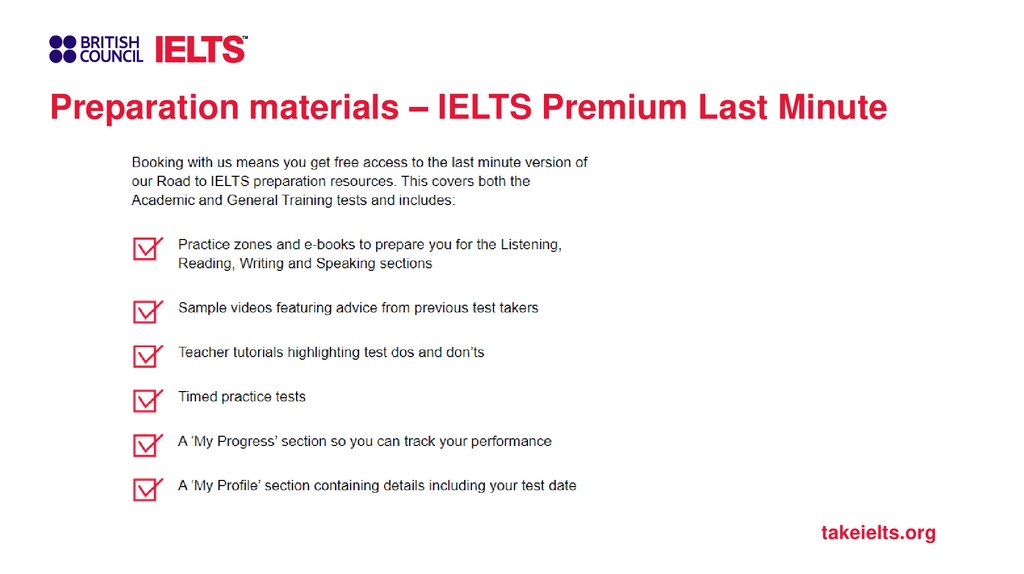 Preparation materials – IELTS Premium Last Minute