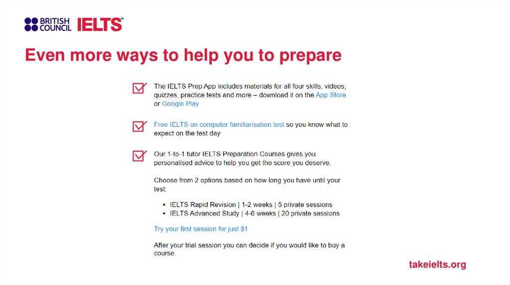 Even more ways to help you to prepare