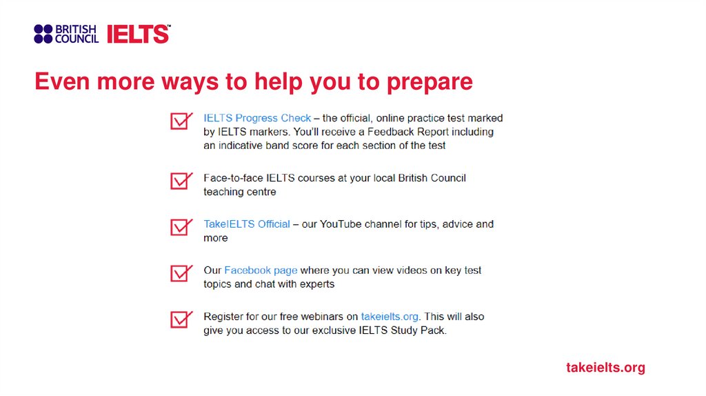 Even more ways to help you to prepare