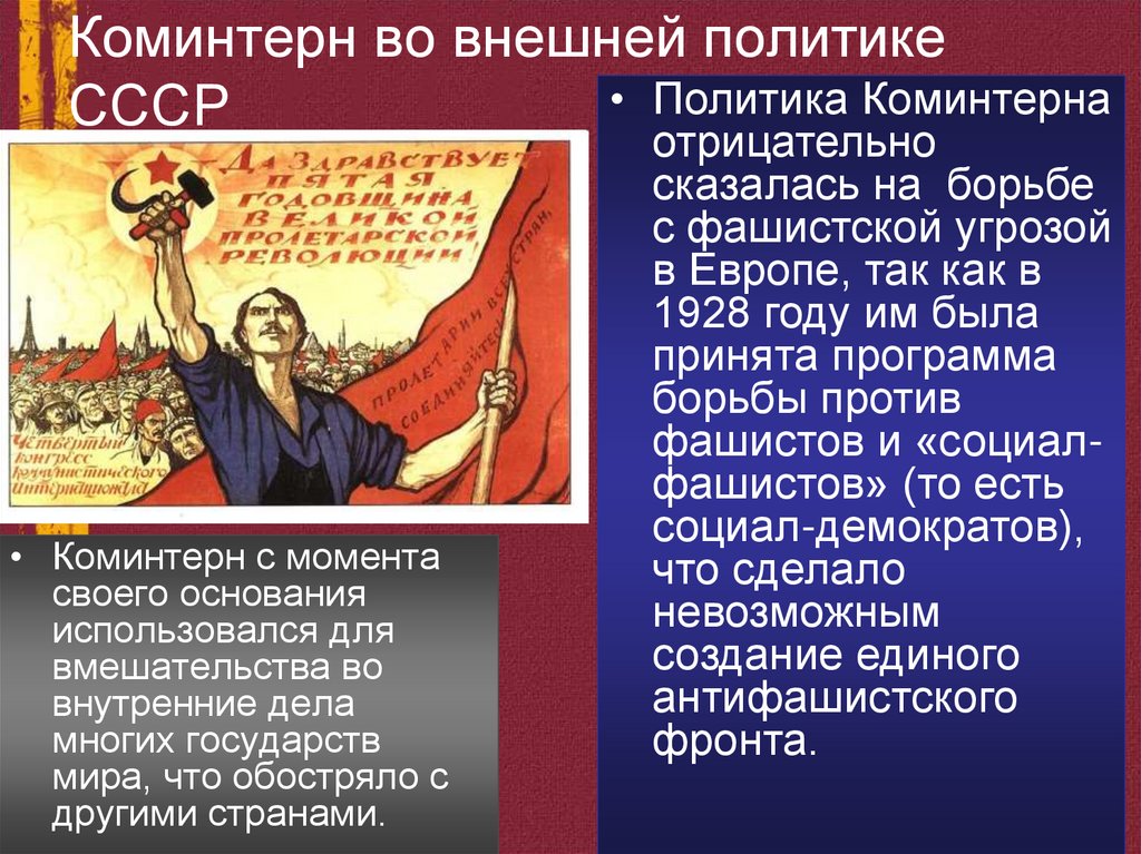 Коминтерн во внешней политике СССР