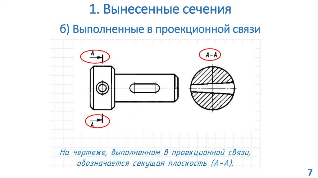 1. Вынесенные сечения