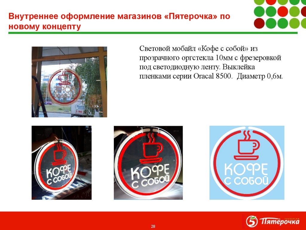 Внутреннее оформление магазинов «Пятерочка» по новому концепту