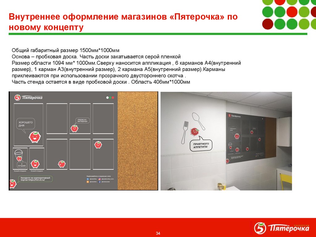 Внутреннее оформление магазинов «Пятерочка» по новому концепту