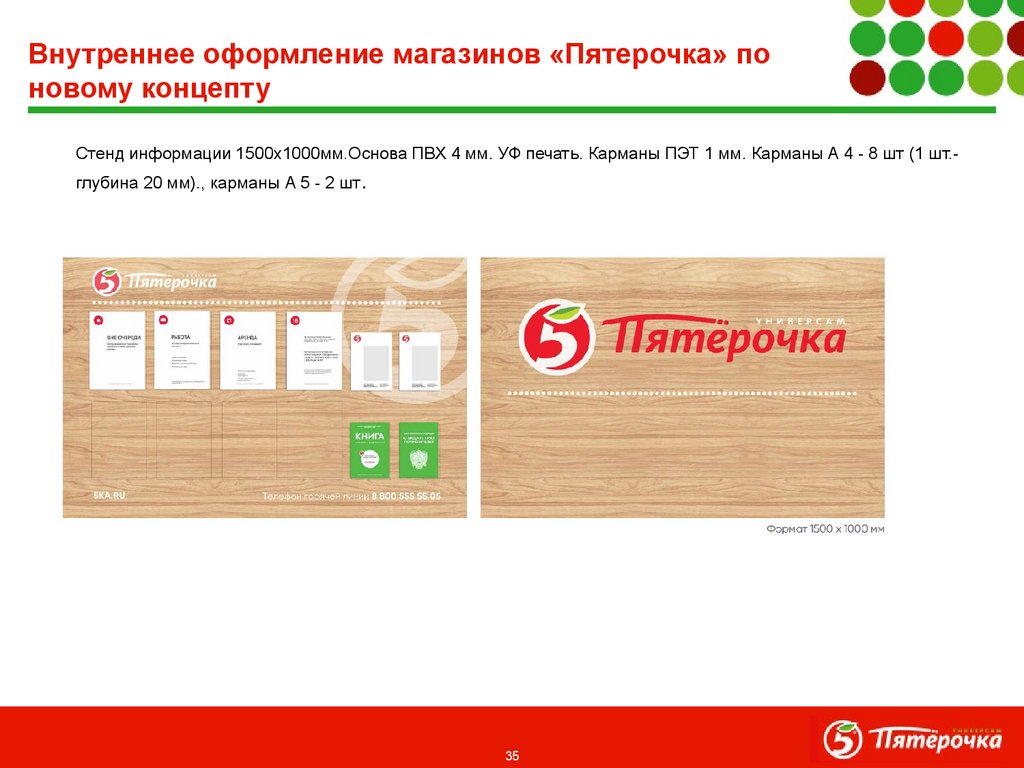 Внутреннее оформление магазинов «Пятерочка» по новому концепту