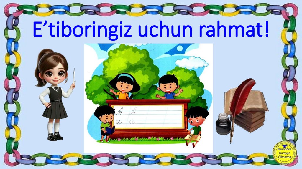 E’tiboringiz uchun rahmat!