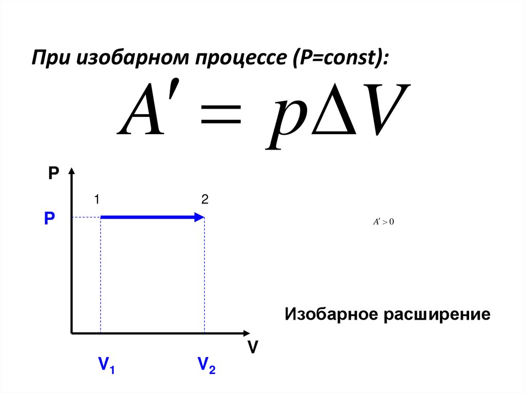 При изобарном процессе (Р=const):