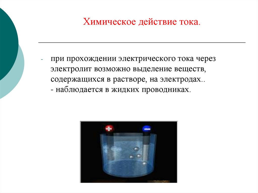 Химическое действие тока.