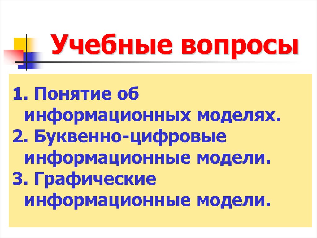 Учебные вопросы
