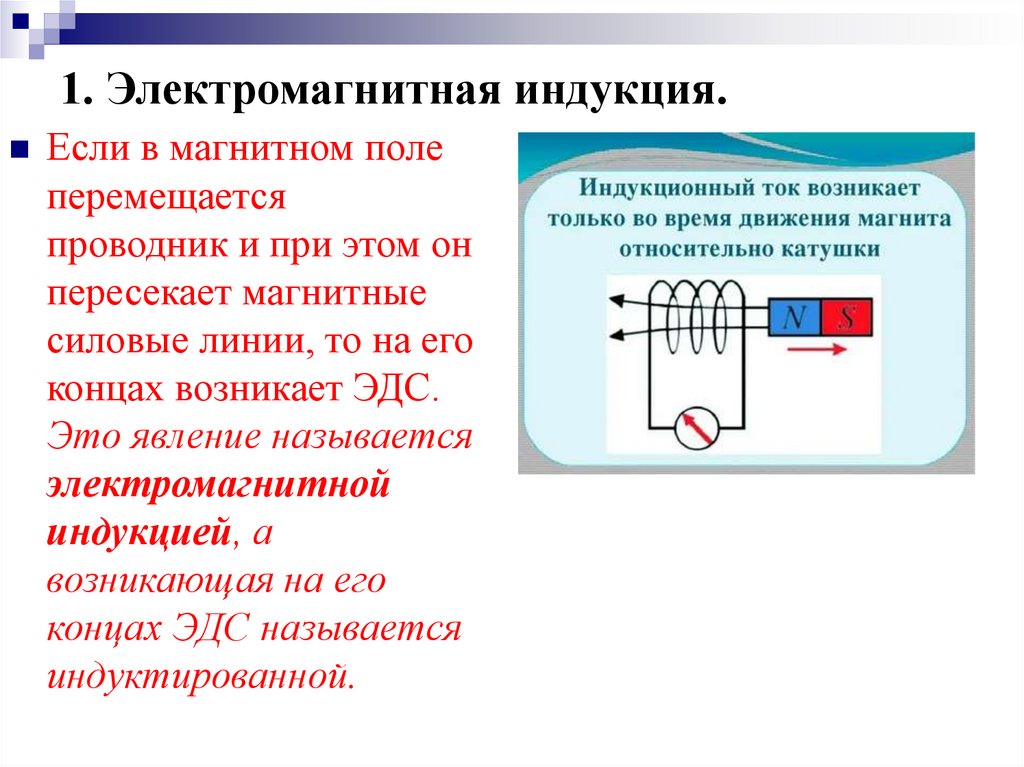 1. Электромагнитная индукция.
