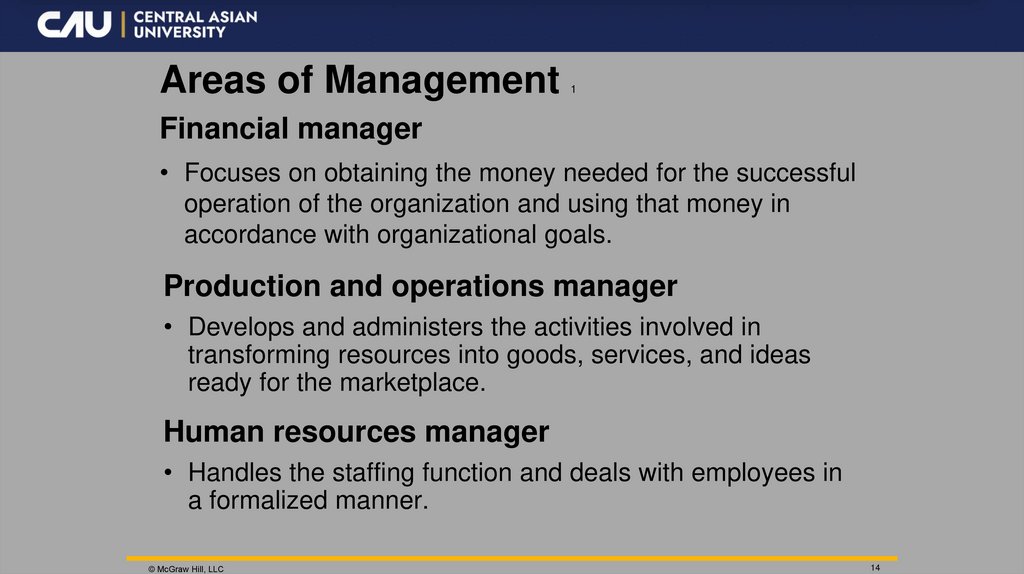 Areas of Management 1