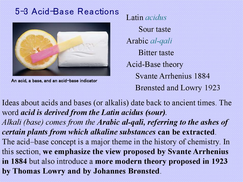 5-3 Acid-Base Reactions