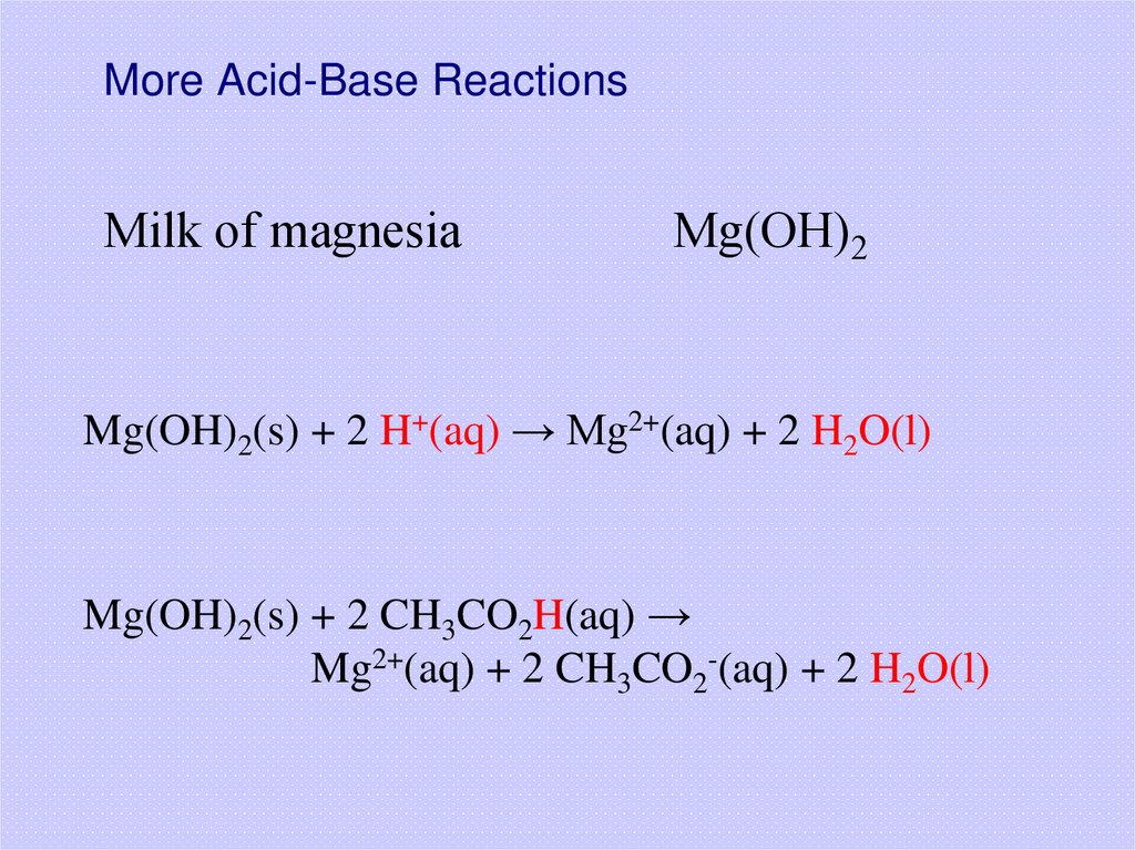 More Acid-Base Reactions