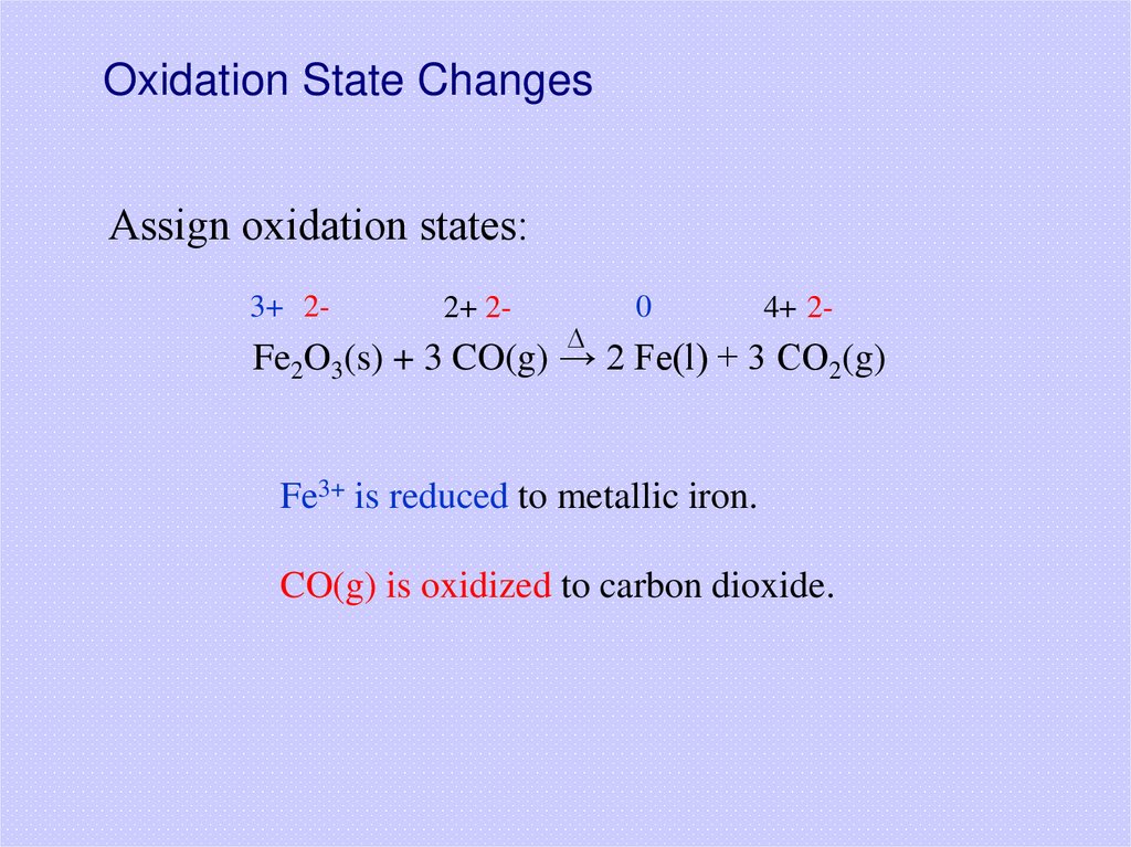 Oxidation State Changes