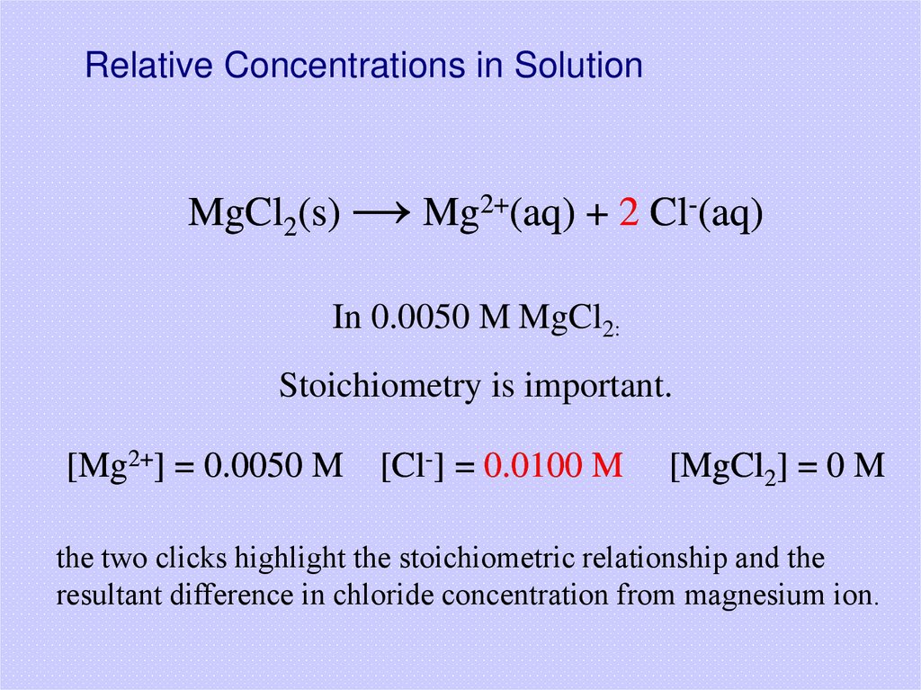 Relative Concentrations in Solution