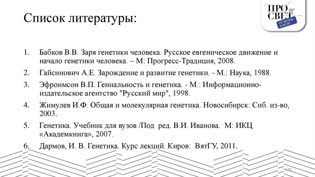 Список литературы: