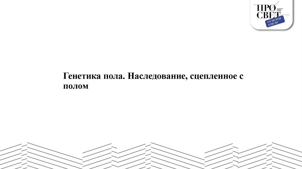 Генетика пола. Наследование, сцепленное с полом