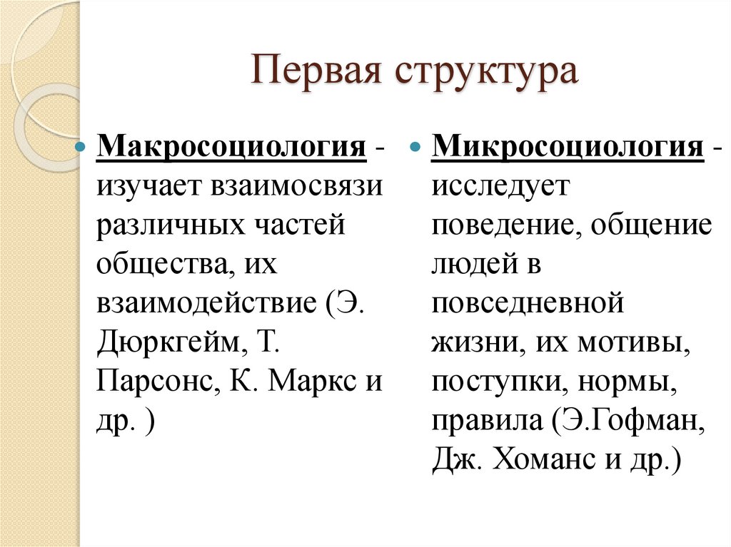 Первая структура