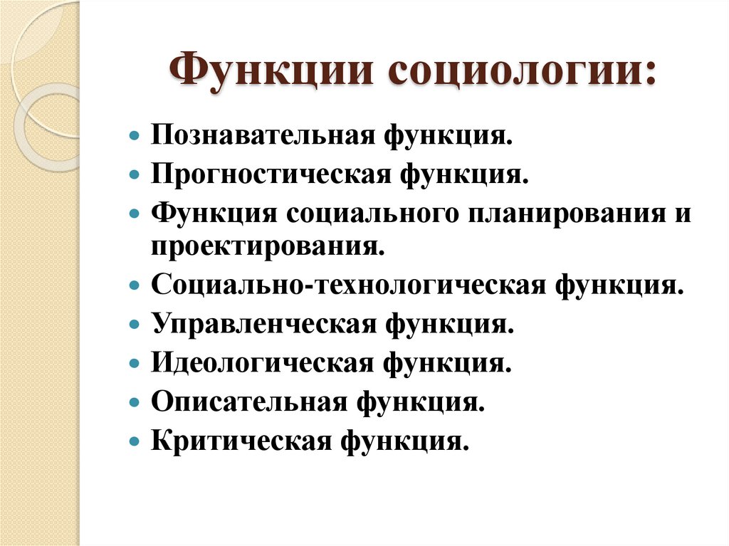 Функции социологии: