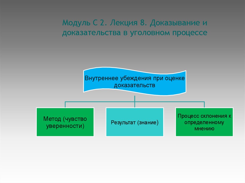 Модуль С 2. Лекция 8. Доказывание и доказательства в уголовном процессе