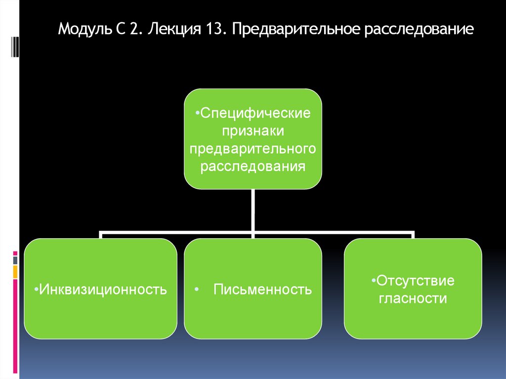 Модуль С 2. Лекция 13. Предварительное расследование