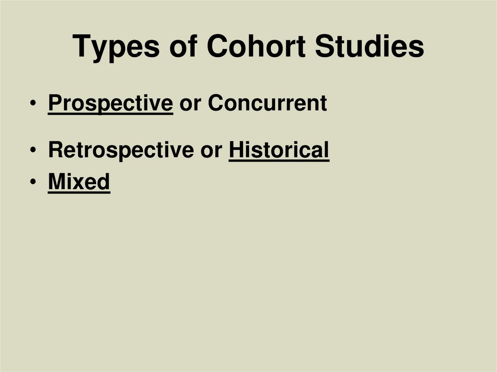 Types of Cohort Studies